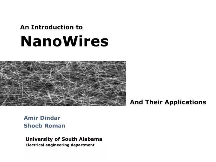 an introduction to nanowires