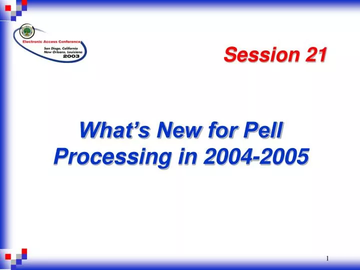 what s new for pell processing in 2004 2005