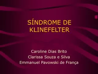 s ndrome de klinefelter