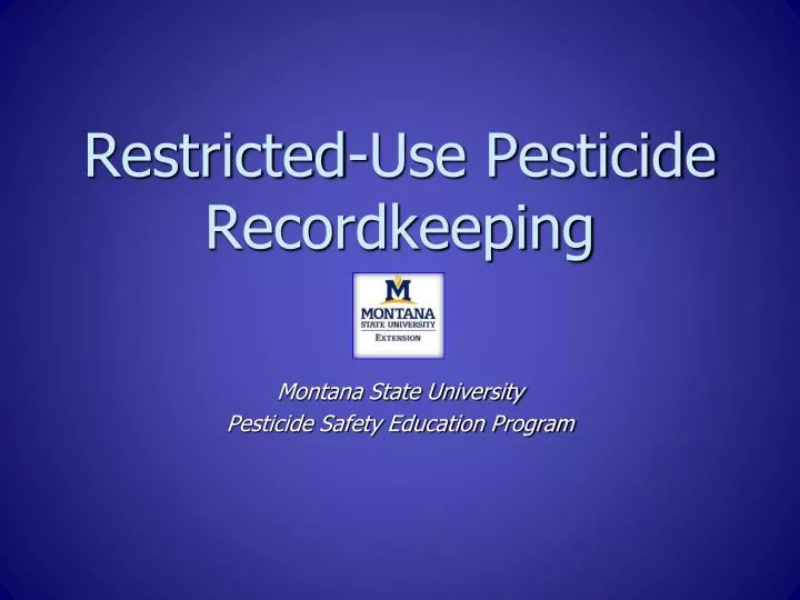 restricted use pesticide recordkeeping