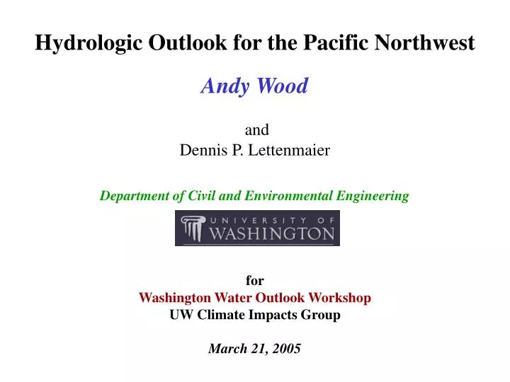 hydrologic outlook for the pacific northwest