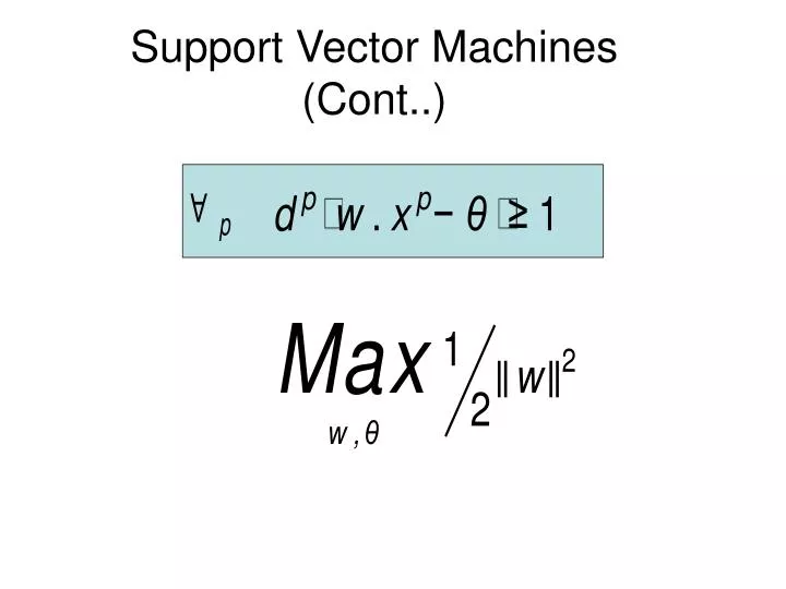 support vector machines cont