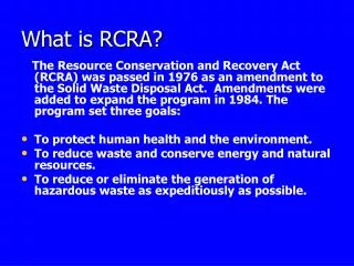 What is RCRA?