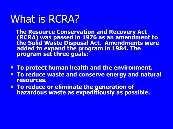 what is rcra