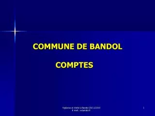 COMMUNE DE BANDOL COMPTES