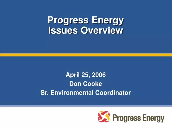 progress energy issues overview