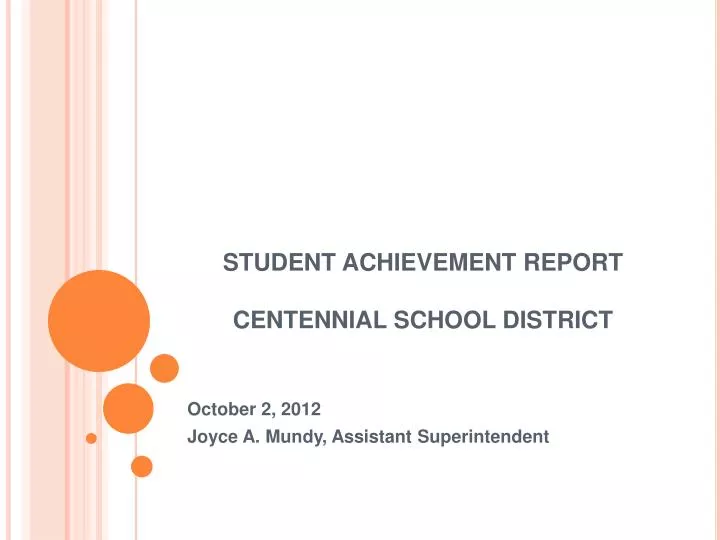 student achievement report centennial school district