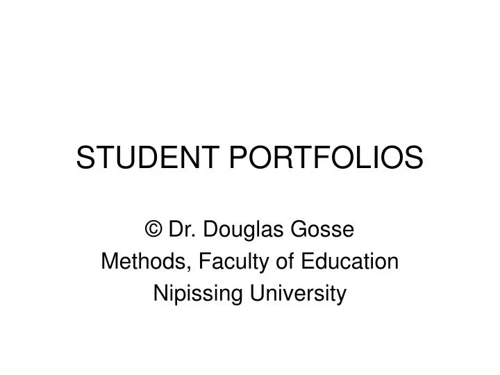 student portfolios