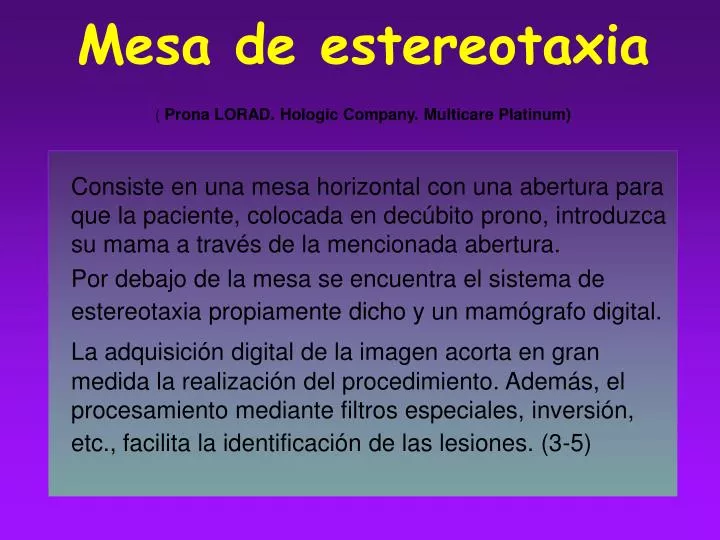 mesa de estereotaxia prona lorad hologic company multicare platinum