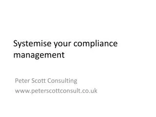 Systemise your compliance management