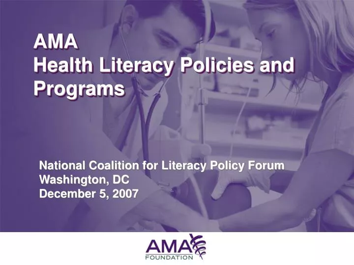 ama health literacy policies and programs