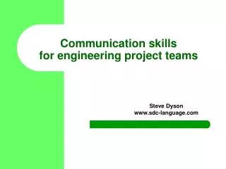 Communication skills for engineering project teams