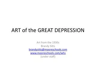 ART of the GREAT DEPRESSION