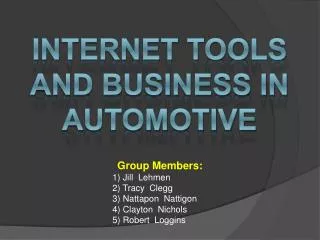 Internet Tools and business in Automotive