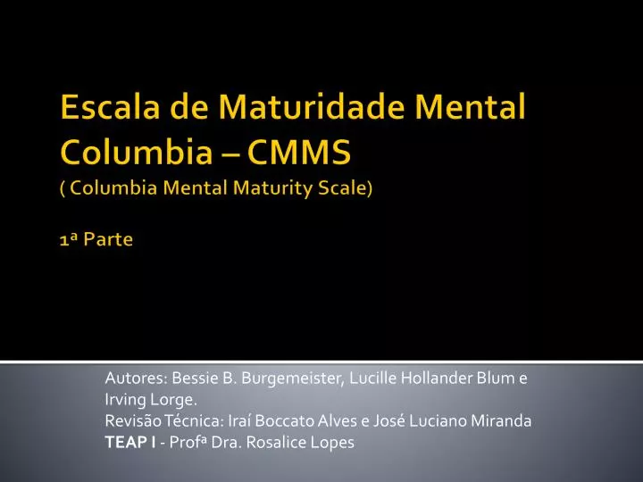 escala de maturidade mental columbia cmms columbia mental maturity scale 1 parte
