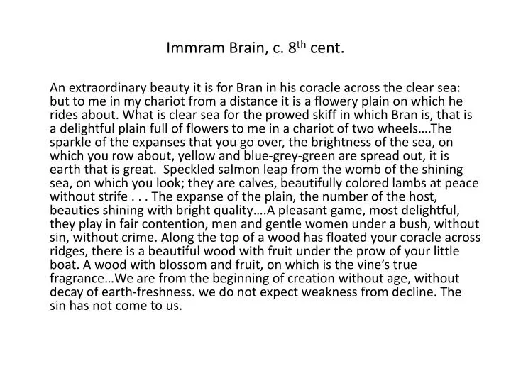 immram brain c 8 th cent