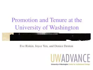 Promotion and Tenure at the University of Washington