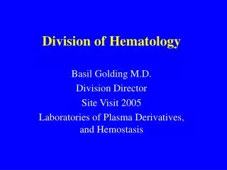 Division of Hematology