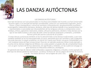 las danzas aut ctonas