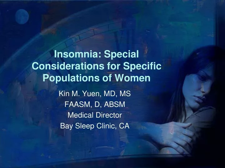 insomnia special considerations for specific populations of women