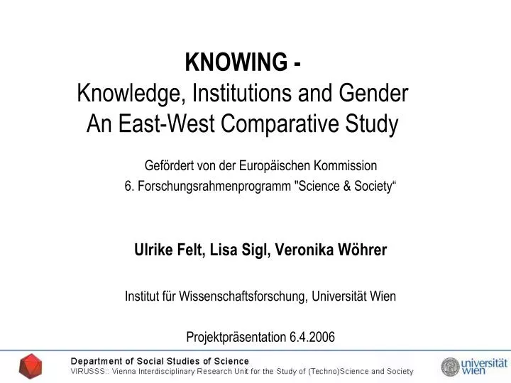 knowing knowledge institutions and gender an east west comparative study