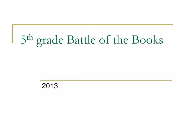 5 th grade battle of the books