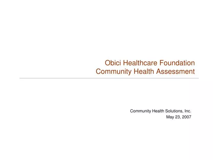 obici healthcare foundation community health assessment