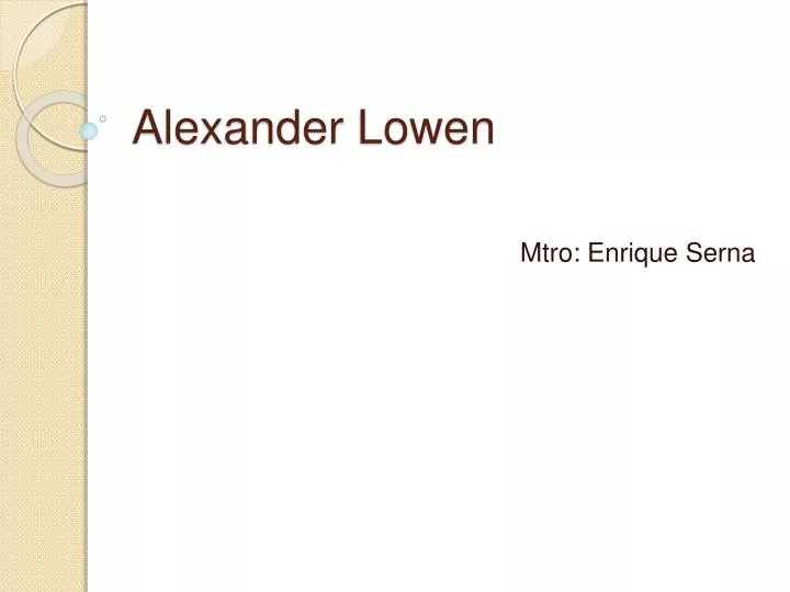 alexander lowen