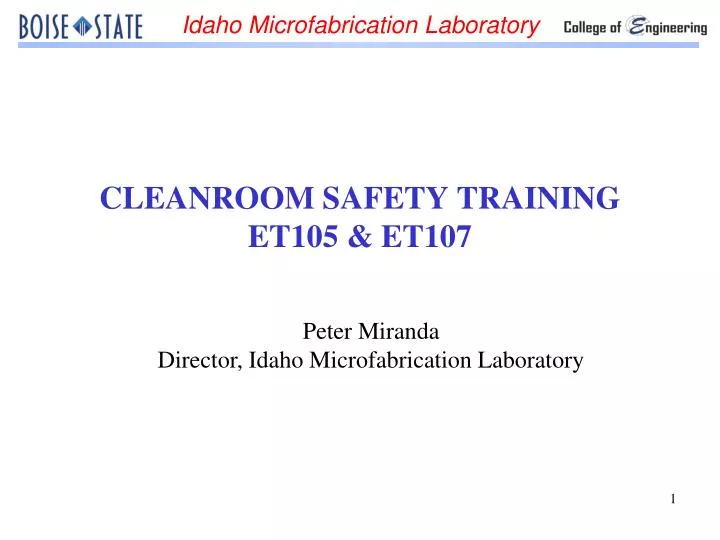 cleanroom safety training et105 et107