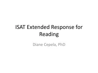 ISAT Extended Response for Reading