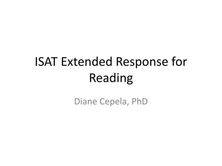 isat extended response for reading
