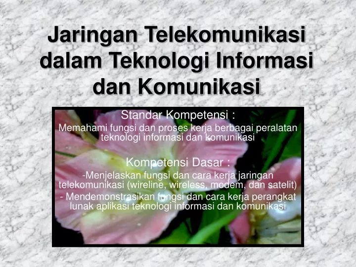 jaringan telekomunikasi dalam teknologi informasi dan komunikasi