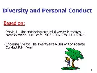Diversity and Personal Conduct