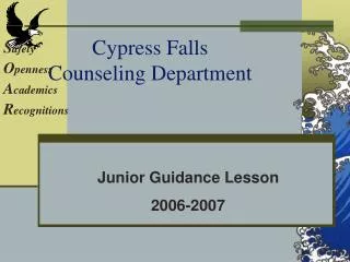 Cypress Falls Counseling Department