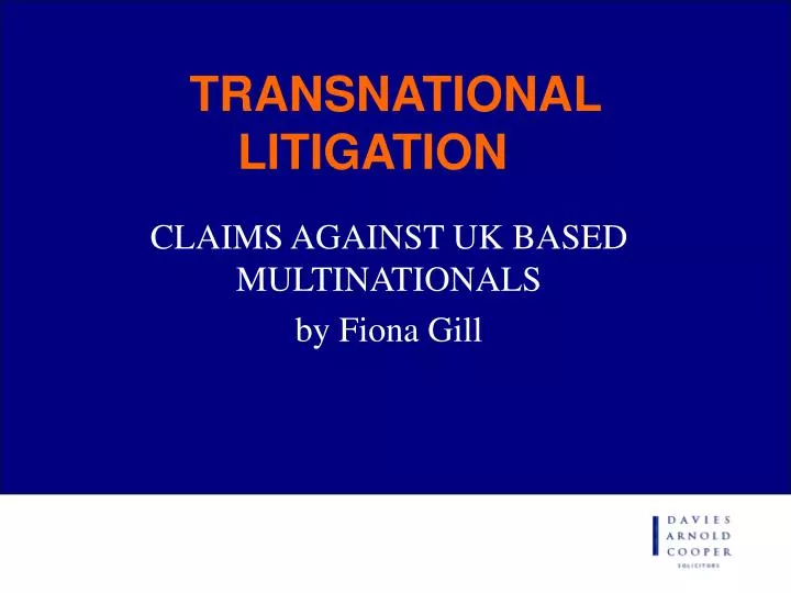 transnational litigation