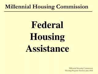 Millennial Housing Commission