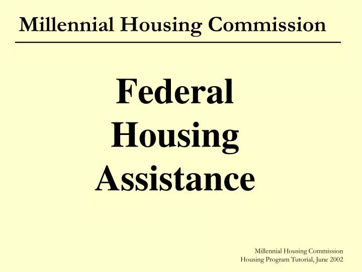 millennial housing commission