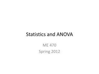Statistics and ANOVA