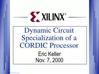 Dynamic Circuit Specialization of a CORDIC Processor