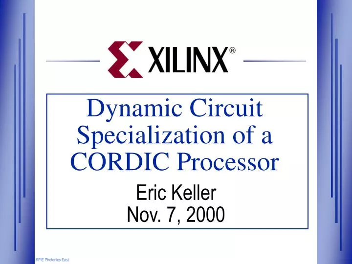 dynamic circuit specialization of a cordic processor