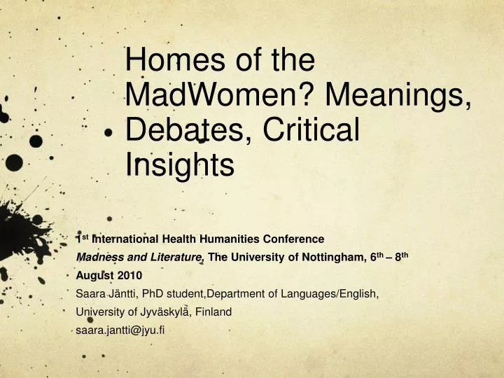 homes of the madwomen meanings debates critical insights