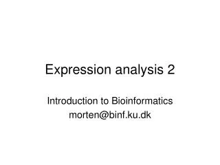 Expression analysis 2