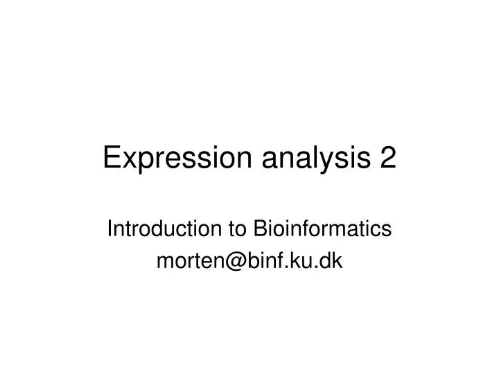expression analysis 2