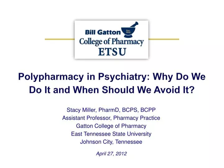 polypharmacy in psychiatry why do we do it and when should we avoid it