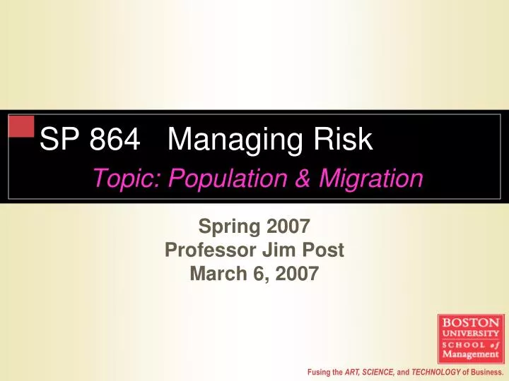 sp 864 managing risk topic population migration