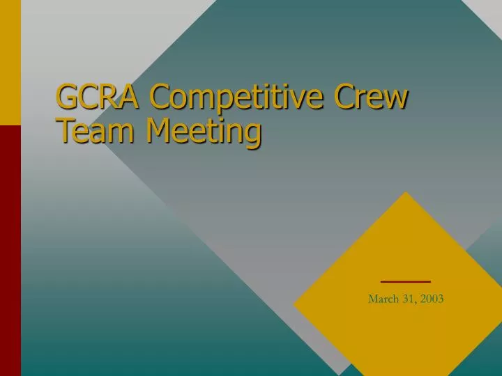 gcra competitive crew team meeting
