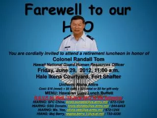 Farewell to our HRO