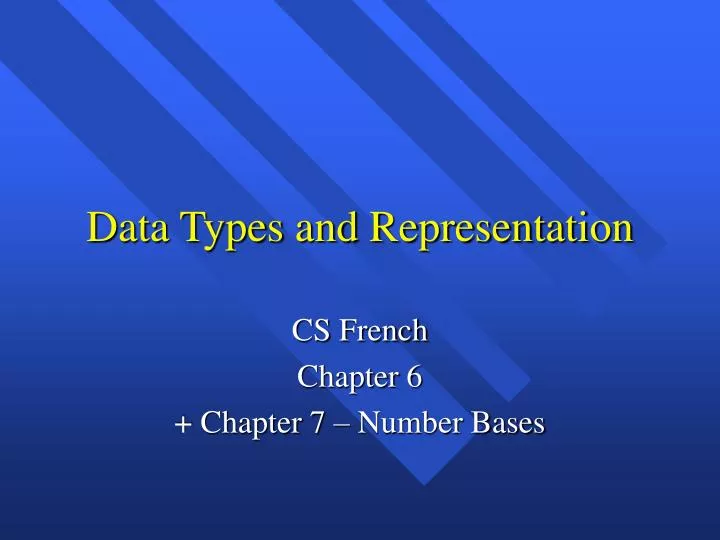 data types and representation