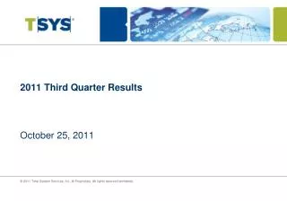 2011 Third Quarter Results