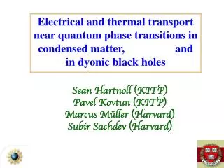 Electrical and thermal transport near quantum phase transitions in condensed matter, and in dyonic blac